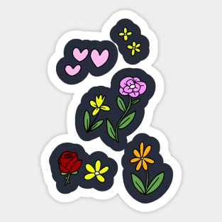 Hearts and Flowers Sticker